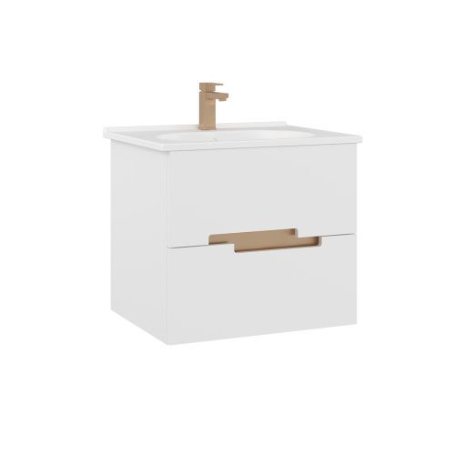 Тумба с раковиной Orka Lodi 5005880 65х50х57 цвет белый/золото