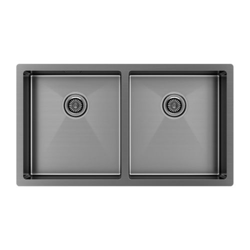 Кухонная мойка Paulmark GERBERG 78/2 UNI PM237844-GM 35х39 цвет вороненая сталь