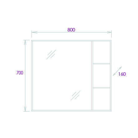 Зеркало-шкаф Onika Тимбер 208091 80х14х70 подвесной цвет коричневый - фото 3