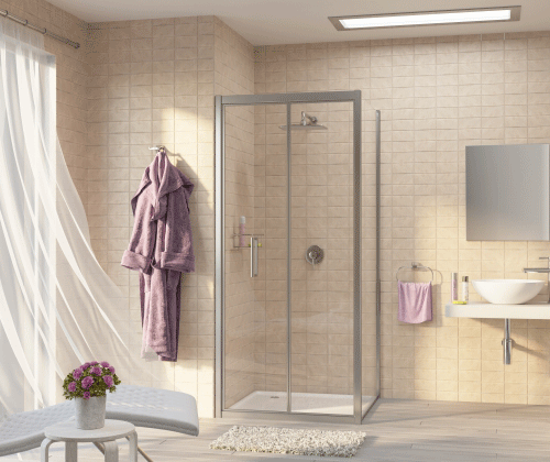 Душевая дверь Wasserkraft Weser 78F 78F04 90х200 стекло прозрачное профиль хром глянцевый - фото 4