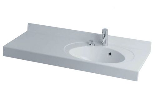 Раковина из литьевого мрамора Aquaton Отель 1A70103NOT01R 119х47 подвесная цвет белый 1 отверстие под смеситель