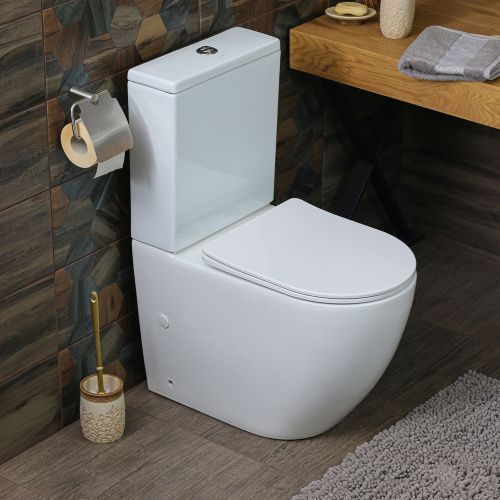 Унитаз напольный с бачком Melana MLN-310308 белый с сиденьем микролифт безободковый