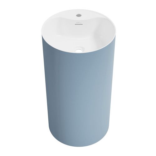 Раковина акриловая Wellsee Chalice Perfection 230628000 45х45 напольная цвет светло-синий/белый 1 отверстие под смеситель