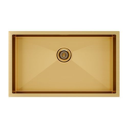 Кухонная мойка Paulmark GERBERG 74 UNI PM257444-BG 69х39 цвет брашированное золото поверхность матовая