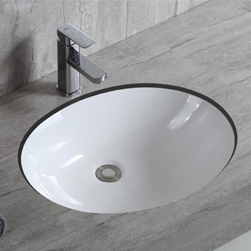 Раковина из сантехнического фарфора Melana 561-805 56х44 встраиваемая цвет белый без отверстий под смеситель