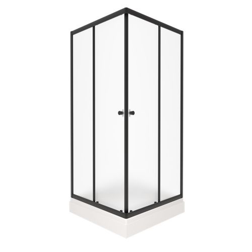 Душевой уголок Тритон Вента Щ0000073552 80х80 стекло матовое профиль черный с поддоном