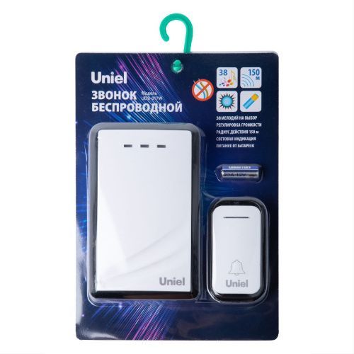 Звонок беспроводной Uniel UDB-017W-R1T1-38S-150M-WH/BL