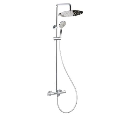 Душевая стойка Bravat Waterfall SS F639114C-A5-RUS настенная цвет хром с термостатом