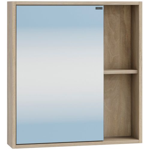 Зеркало-шкаф СанТа Прима 700344 60х14х65 подвесной цвет дуб светлый