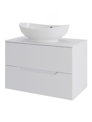 Тумба с раковиной Orange Line Li-70TuwMDF+B08-585W 70х46х76 подвесная цвет белый матовый