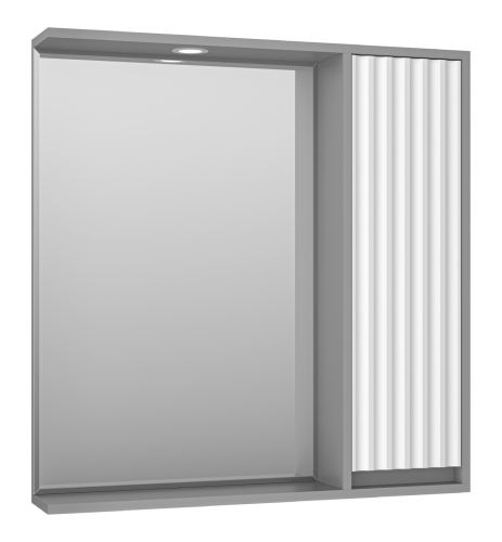 Зеркало-шкаф Brevita Balaton BAL-04080-01-01П 78х14х80 подвесной цвет белый/серый