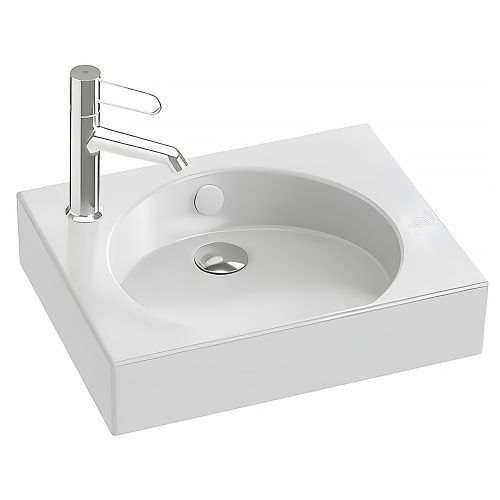 Раковина из сантехнического фарфора Jacob Delafon Odeon Rive Gauche 45 см EGN112-00 подвесная цвет белый