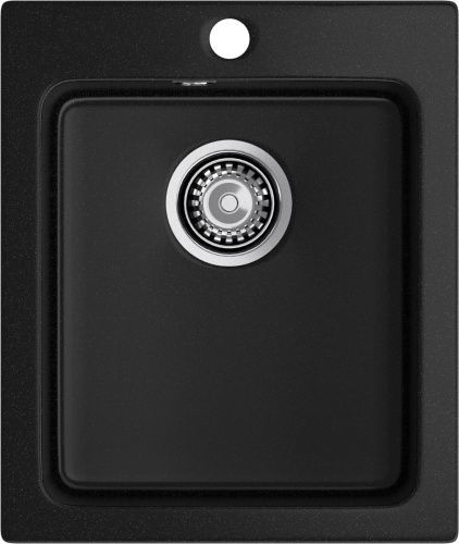 Кухонная мойка Granfest Praktik P-505 черный 43х51 цвет черный поверхность матовая