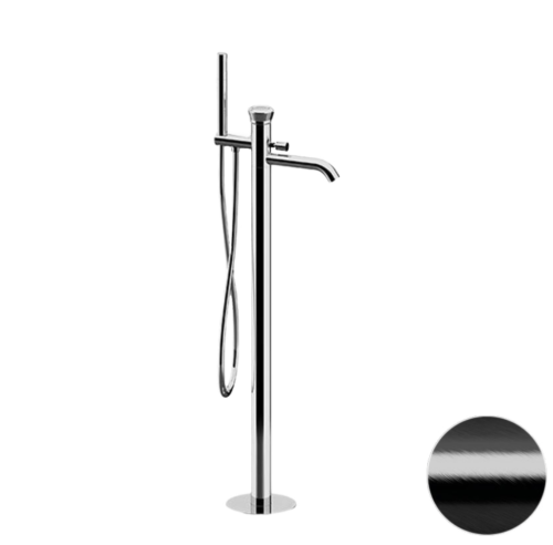 Смеситель для ванны Remer Element ET08CFP напольный черный брашированный хром
