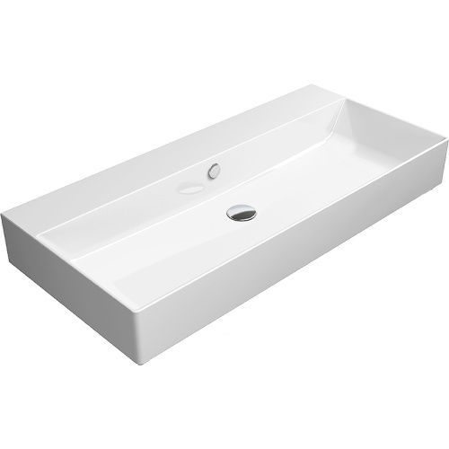 Раковина из санфаянса GSI Kube X 9423011_УЦ 100х47 подвесная цвет белый