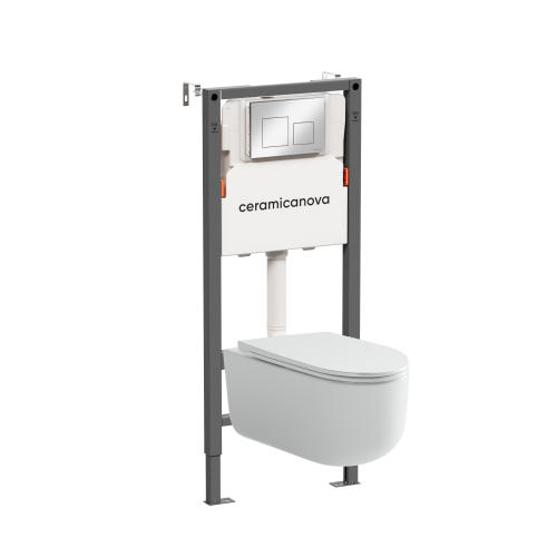 Инсталляция с кнопкой + унитаз Ceramica Nova Balance/Ulma CN4006_121002CH