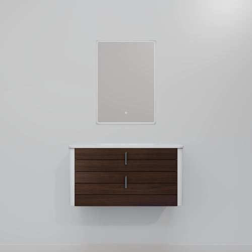 Тумба с раковиной+зеркало Art Decco Gabriella (Габриелла) AGB08W24S1M0 80x45x40 подвесная цвет черный орех