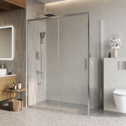 Душевой уголок BelBagno LUCE LUCE-AH-1-150/80-C-Cr 150х80 стекло прозрачное профиль хром глянцевый без поддона