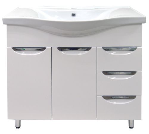Тумба с раковиной Loranto Стиль CS00070447 80х46х85 напольная цвет белый глянцевый