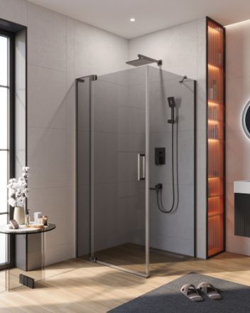 Душевой уголок Cezares SLIDER SLIDER-AH-1-90-90/100-GRIGIO-GM 90х90 стекло тонированное профиль оружейная сталь без поддона
