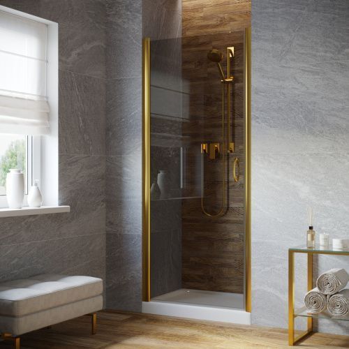 Душевая дверь Vegas-Glass EP LUX EP LUX 60 09 07 L 60х200 стекло тонированное профиль золото