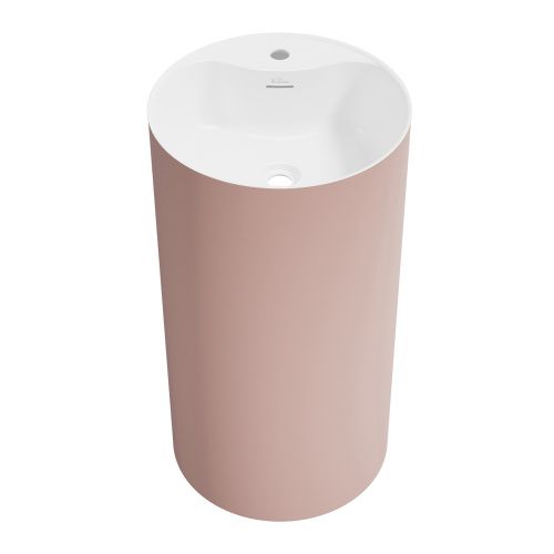 Раковина акриловая Wellsee Chalice Perfection 230630000 45х45 напольная цвет светло-розовый/белый 1 отверстие под смеситель