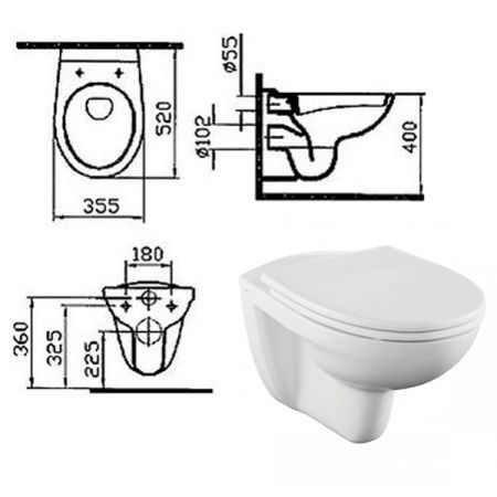 Комплект унитаз с инсталляцией Vitra FIT 9773B099-7207 - фото 2