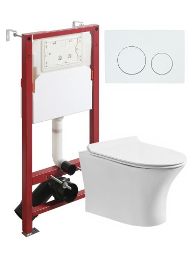 Комплект унитаз с инсталляцией и клавишей смыва Orange CI01-100W+APB188