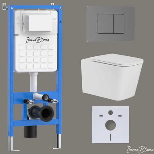Комплект унитаз с инталляцией и клавишей смыва Iberica Blanca TOLEDO ALTO IB001.TLA.234.1180