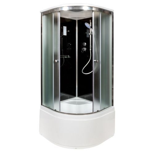 Душевая кабина AvaCan B10SELBLACK 100х100 четверть круга с крышей ориентация универсальная