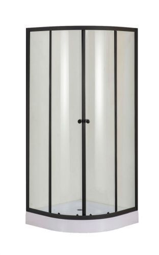 Душевой уголок Orange E01-090TB 88х88 стекло прозрачное профиль черный с поддоном