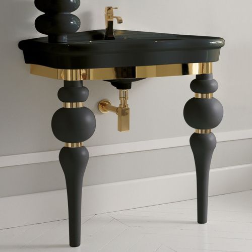 Консоль с раковиной 3SC Via Veneto VV3090NGD 90х54х96 напольная цвет золото