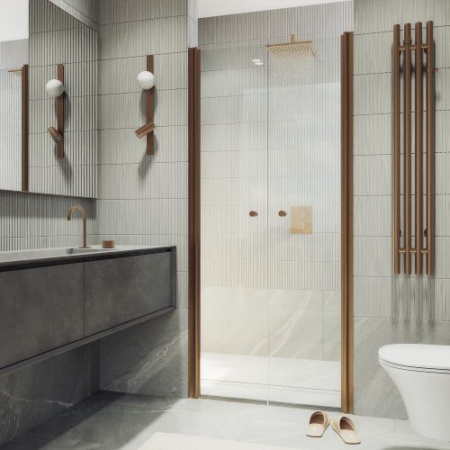 Душевая дверь Maybah Glass MGD-424-2 99х198 стекло прозрачное профиль бронза