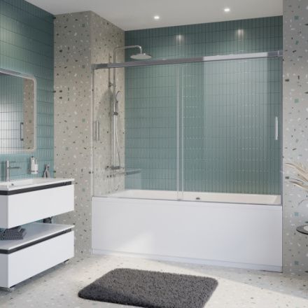 Душевая шторка на ванну Cezares TANDEM-SOFT TANDEM-SOFT-VF-2-200/145-C-Cr-IV 200х145 стекло прозрачное профиль хром глянцевый ориентация универсальная