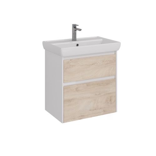 Тумба под раковину LeMark Combi LM03C70T-dub 64х44х65 напольная/подвесная цвет дуб канти/белый