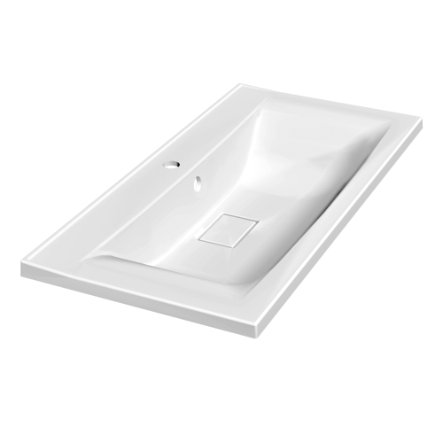 Раковина из литьевого мрамора Paola Paola Elegante 900 90х45 полувстраиваемая цвет белый глянцевый 1 отверстие под смеситель