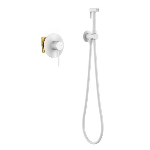 Смеситель с гигиеническим душем Timo Saona 2389/16SM встраиваемый в стену белый матовый