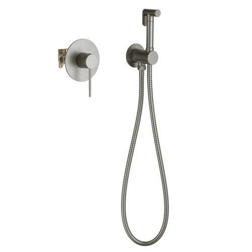 Смеситель с гигиеническим душем Timo Saona 2389/18SM встраиваемый в стену черное золото