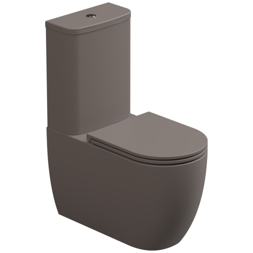 Чаша унитаза напольная GSG Ceramic Design Like LKMBLBI000/029P цвет белый/коричневый без бачка без сиденья безободковая смыв торнадо