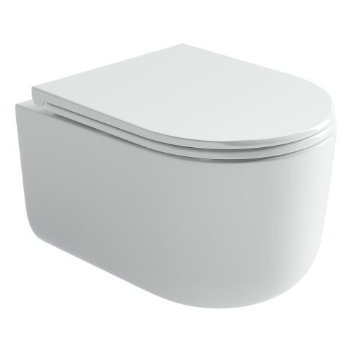 Унитаз подвесной Ceramica Nova ULMA CN4006T белый с сиденьем микролифт безободковый смыв торнадо