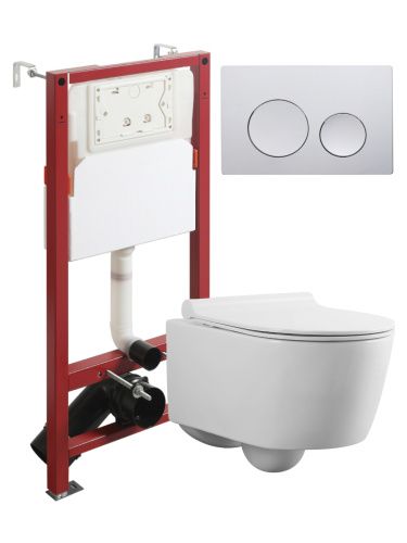 Комплект унитаз с инсталляцией и клавишей смыва Agger ATI05100+APB100