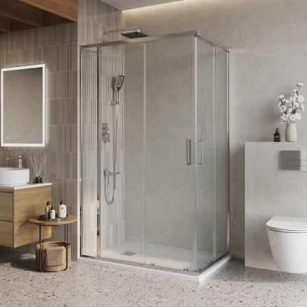 Душевой уголок BelBagno LUCE LUCE-AH-21-140/90-C-Cr 140х90 стекло прозрачное профиль хром глянцевый без поддона