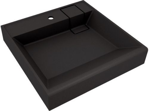 Раковина из мраморного композита Florentina Лагуна 600 60 см 10.300.00600.302 подвесная цвет антрацит 1 отверстие под смеситель