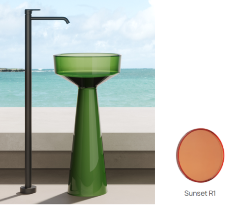 Раковина из полиэфира Dea Design Pedestal Basin DD2018 425 R1 43х43 напольная цвет оранжевый без отверстий под смеситель