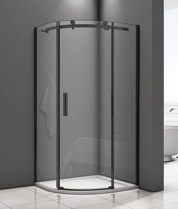 Душевой уголок Good Door Galaxy ГЛ00017 100х100 стекло прозрачное профиль черный без поддона