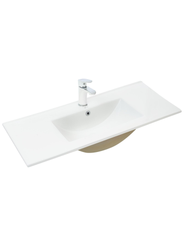 Раковина из санфаянса WeltWasser WW SK 40 см 10000005585 встраиваемая цвет белый глянцевый 1 отверстие под смеситель