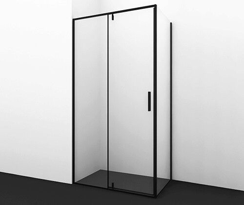 Душевой уголок Wasserkraft 74P03 90х90 стекло прозрачное профиль черный без поддона
