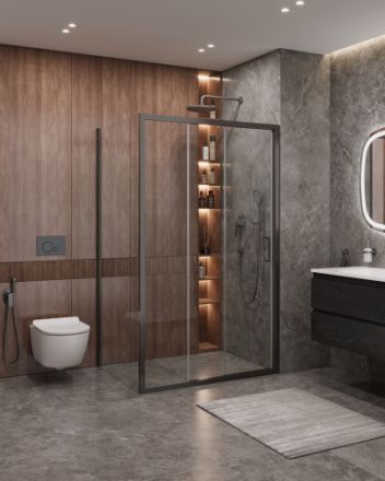 Душевой уголок Cezares MOLVENO MOLVENO-AHF-31-120/90-C-GM-IV 120х90 стекло прозрачное профиль оружейная сталь без поддона