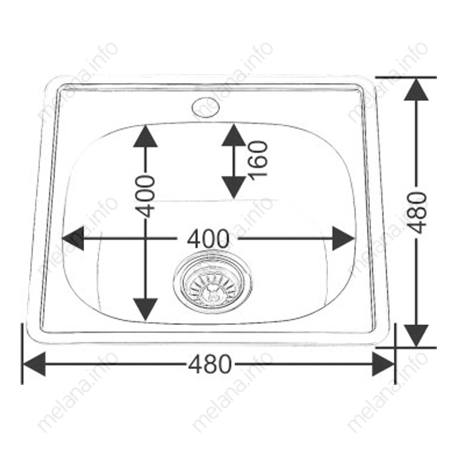 Кухонная мойка Melana 021 t (*15) 48х48 цвет хром - фото 4