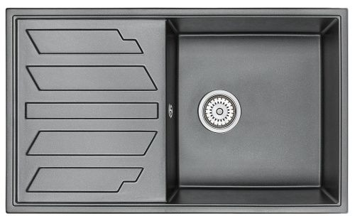 Кухонная мойка Granula 8601, ШВАРЦ 86х50 цвет черный поверхность матовая